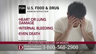 Dudley DeBosier  Blood Clot Filter Warning 2018 [upl. by Lebasiairam]