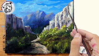 Como pintar un Paisaje con Acrilico [upl. by Dalila]