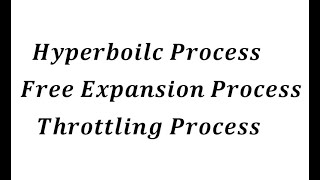 Hyperbolic Process Free Expansion Process amp Throttling Process [upl. by Ransome]