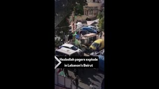 Hezbollah pagers explode in Lebanons Beirut [upl. by Notsa]