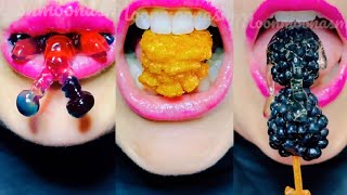 Satisfying ASMR Eating EMOJI FOOD CHALLENGE Compilation Mukbang 먹방 [upl. by Aerdnaed]