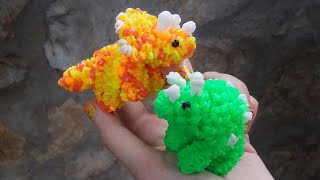 Loomigurumi Triceratops Tutorial Rainbowloom [upl. by Atnom422]