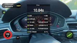 B9 S4 Stock Turbo Record Dragy Run  1084  126mph  034Motorsport Dynamic Stage 2 E85 [upl. by Flora167]