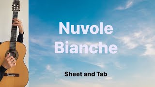 Nuvole bianche L Einaudi Guitar lesson sheet and tab [upl. by Cutlerr]