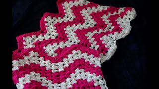 Granny ripple shawl crochet pattern [upl. by Solrac]