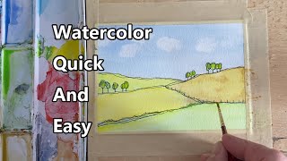 How To Paint A Watercolor Landscape Watercolor Painting For Beginners Watercolor Quick And Easy [upl. by Tocs]