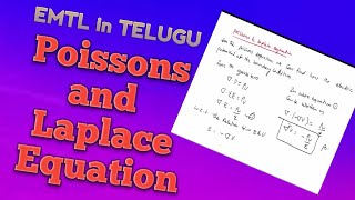 Poissons and Laplace Equation In Telugu EMTL [upl. by Kinnie]