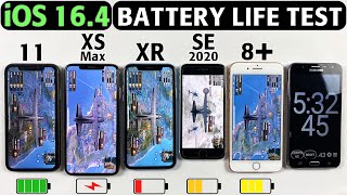 iOS 164 BATTERY LIFE TEST  iPhone 11 vs XS Max vs XR vs SE 2020 vs 8 Plus Battery DRAIN TEST [upl. by Yemac660]