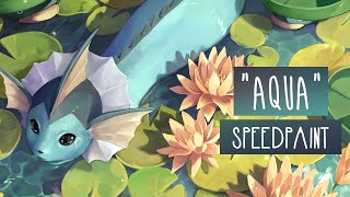 Aqua  SPEEDPAINT  Photoshop CC [upl. by Mehsah]