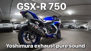 Suzuki GSXR 750 with full Yoshimura and quickshifter  Pure sound [upl. by Yuk427]