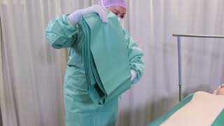 How to drape a patient using the Mölnlycke BARRIER Universal set 63702 [upl. by Tyoh]