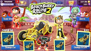 Sandrail Gold Skin  Donut Drifter  Nova  Beatbot  Leilani and Rez  Beach Buggy Racing 2 [upl. by Dlanar]