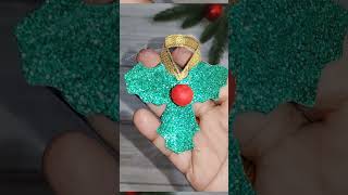 Christmas Ornament Making Idea Using Glitter Foam Sheet diychritmascraftvideocraftshortvideo [upl. by Ffirahs]