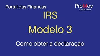 Como obter a declaração de irs  modelo 3 [upl. by Cece]