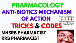 TRICKS  ANTIBIOTICS MECHANISM OF ACTION  PHARMACOLOGY MHSRB PHARMACIST  RRB PHARMACIST [upl. by Ingemar]