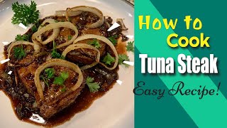 Seared Ahi Tuna Steak  Easy Filipino Style Tuna Steak Recipe  Tuna Bistek  Gie Cucina shorts [upl. by Obel]