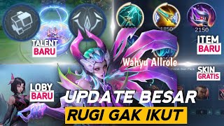 Update Besar MLBB l Event Skin Gratis l Build Baru l New Lobby l Map Baru [upl. by Ahsiemak]