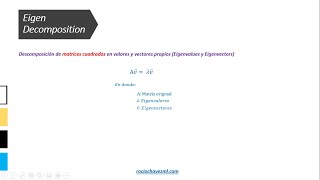 Eigenvalores y Eigenvectores  Explicación Matemática [upl. by Eelydnarb]