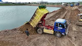 Next Update KOMATSU D20P Dozer Pushing Dirt in Rainy Season Project  Backfill Process [upl. by Ticknor]