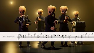 STAR WARS CANTINA BAND SONG  Alto Saxophone Sheet Music Notes Tutorial  PDF [upl. by Inaluiak]