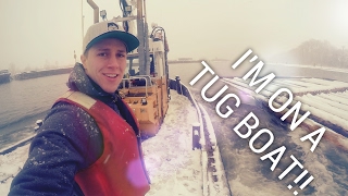 A DAY ON A TUGBOAT  Towboat captain and deckhand [upl. by Patti]