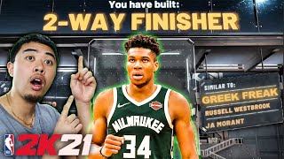 THE MOST DOMINANT 2WAY FINISHER BUILD in NBA 2K21  NBA 2K21 Best Build Giannis Build [upl. by Anujra]