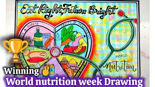 National Nutrition Week Poster drawing World Food Day drawing Healthy Diet chart DrawingFood chat [upl. by Susie]