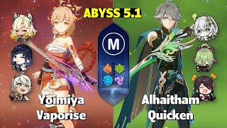 Yoimiya C3 Xilonen Vaporise amp Alhaitham C1 Quicken  51 Abyss  Floor 12 9 stars  Genshin Impact [upl. by Inanaup]