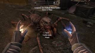 Inigo makes a spider pay in Redbelly mine Elder Scrolls V Skyrim [upl. by Tattan]