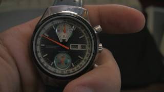 Vintage Citizen 8110a Automatic Flyback Chronograph 28800bph watch in action [upl. by Augustina310]