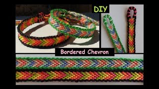 Bordered Chevron Friendship Bracelet Tutorial [upl. by Anoynek]