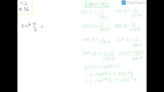 In Exercises 33–38 use an identity to find the value of each expression Do not use a calculator … [upl. by Ellerey]