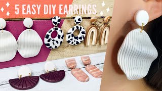 5 Easy DIY Earring  DIY Polymer Clay Earrings using Household Items  Trendy Statement Earring [upl. by Brandi]