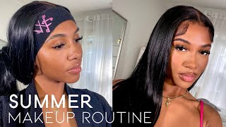 My Summer Makeup Routine 2022 My Everyday Glowy Dewy Summer Makeup GRWM [upl. by Iolanthe275]