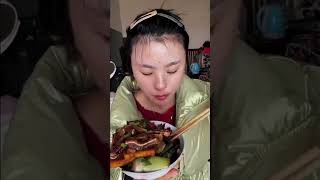 Asmr  Fried red cabbage greens amp dried tofu with rice food shorts 😋 [upl. by Nataniel]