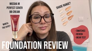 MISSHA M PERFECT COVER BB CREAM  Foundation Review  Swatches Wear Test [upl. by Essex]