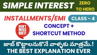 EMI or Instalment Models in Simple Interest Aptitude amp maths tricks for SSC RRB IBPS exams 2024 [upl. by Esdnyl]