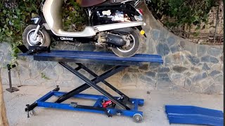 450kg Hydraulic Motorcycle Lift Table using a bottle jack [upl. by Capp]