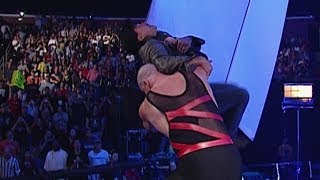 Kane chokeslams Eric Bischoff off the stage [upl. by Arraik]