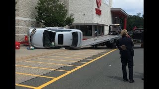 WATERTOWN CAR ROLLS OVER AFTER NEAR MISS WITH POLICE CRUISER [upl. by Anelec971]