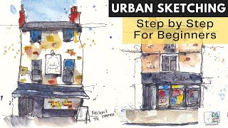 Urban Sketching for Beginners  Step by Step  Tutorial [upl. by Naut]