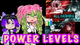 Hashiras React To POWER LEVELS  TW IN DESC [upl. by Ahsiruam713]