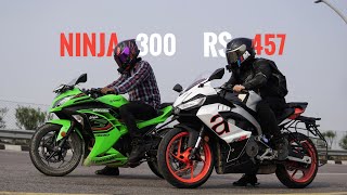 Aprilia RS457 vs Ninja 300  The Wait is Over [upl. by Phaedra]