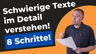 8 Schritte zum Detailverstehen  Wie du schwierige Texte besser verstehst  Tipps fürs Leseverstehen [upl. by Tertius887]