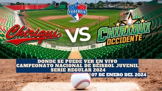 Horarios y Donde Ver EN VIVO Chiriqui vs Chiriquí Occidente en el Campeonato de Béisbol Juvenil 2024 [upl. by Noteek926]