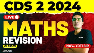 CDS 2 2024 Exam Maths Live  Revision  Class 13 [upl. by Viola]