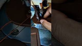 Tailor sewing cowhide wallet with sewing machine work works shorts [upl. by Maretz862]