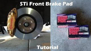 Tutorial Change Front Brake Pads on 2006 Subaru WRX STi [upl. by Quince]