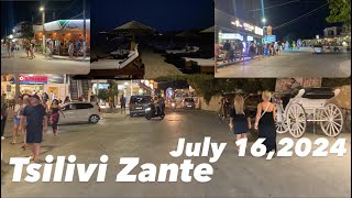 Tsilivi Zakynthos Island Greece  July 162024 Full tour  Beautiful Evening Tour  Summer 2024 [upl. by Nyberg]