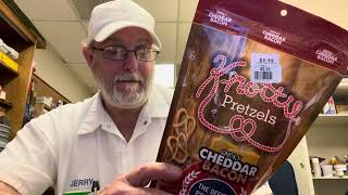 Knotty Pretzels Smoky Cheddar Bacon Flavored Pretzels  The Beer Review Guy [upl. by Eaves]